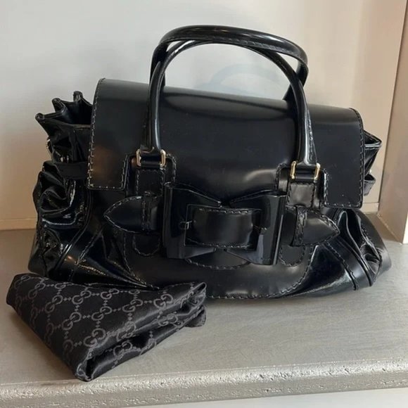 Gucci Large Queen Black Dialux Coated Canvas Tote - Picture 14 of 14